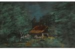 Irbe Voldemars  (1893-1944), House in the forest, paper, pastel, 23 x 36.5 cm...
